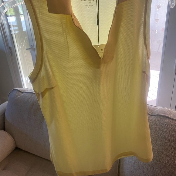 Walter Hagan women’s Medium athletic collared tank top golf yellow poly new - Picture 8 of 11
